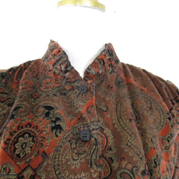 Vintage Marguerite Rubel San Francisco Velvet Jacquard Skirt Set Suit S - Picture 9 of 16